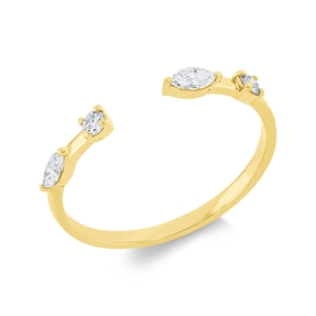 Ring aus 750 Gold Gelbgold 4 Diamanten 0,2ct TW-SI B:2,2mm