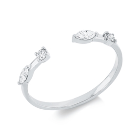 Ring aus 750 Gold Weißgold 4 Diamanten 0,2ct TW-SI B:2,2mm
