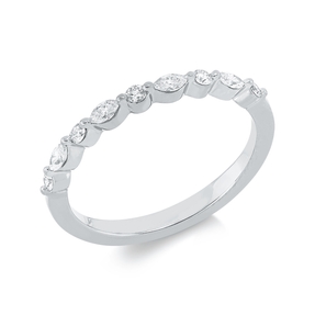 Ring aus 750 Gold Weißgold 9 Diamanten 0,25ct TW-SI B:2mm