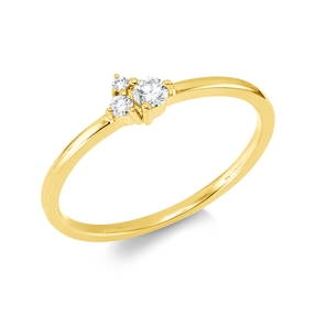 Ring aus 750 Gold Gelbgold 3 Brillanten 0,12ct W-SI B:4,4mm