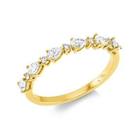 Ring aus 750 Gold Gelbgold 11 Diamanten 0,47ct B:2,6mm