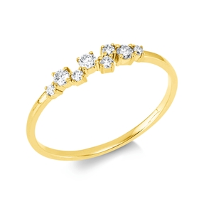 Ring aus 750 Gold Gelbgold 8 Brillanten 0,18ct W-SI B:3,1mm