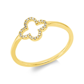 Ring aus 750 Gold Gelbgold 28 Diamanten 0,05ct TW-SI B:8,5mm
