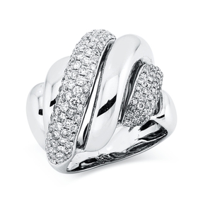 Pavé Ring aus 750 Gold Weißgold 168 Brillanten 2,36ct TW-VSI B:20,9mm