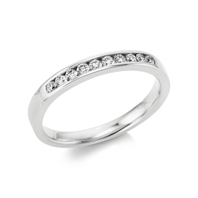 Halb-Memoire Ring aus 750 Weißgold 10 Brillanten 0,21ct TW-SI B:2,7mm