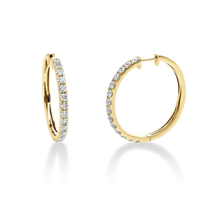 Creolen aus 750 Gold Gelbgold 28 Brillanten 2,33ct TW-SI 30x2,9mm