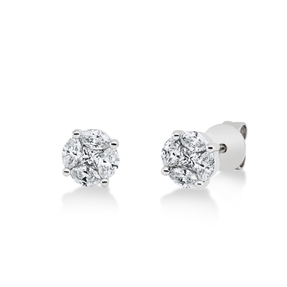 Ohrstecker aus 750 Gold Weißgold 10 Diamanten 0,48ct TW-SI 5x5,1mm
