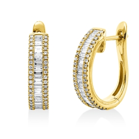 Creolen aus 750 Gold Gelbgold 127 Diamanten 0,79ct TW-SI 17,3x4,5mm