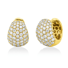 Pavé Creolen aus 750 Gold Gelbgold 112 Brillanten 1,67ct TW-VSI 14,5x10mm
