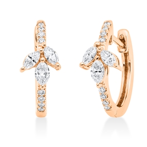 Creolen aus 750 Gold Rotgold 22 Diamanten 0,45ct 17,1x6,3mm