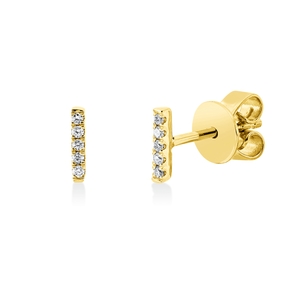Ohrstecker aus 750 Gold Gelbgold 10 Brillanten 0,03ct TW-SI 5,7x1mm