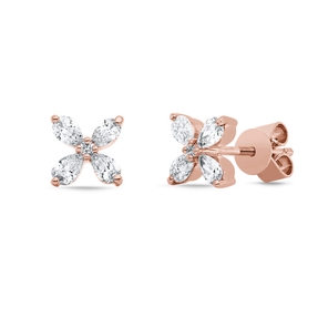 Ohrstecker aus 750 Gold Rotgold 10 Diamanten 0,43ct 5,8x5,8mm