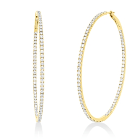 Creolen aus 750 Gold Gelbgold 158 Brillanten 3,3ct TW-SI 58x2,1mm