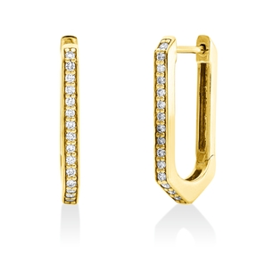 Creolen aus 585 Gold Gelbgold 30 Brillanten 0,21ct TW-SI 20,8x2,3mm