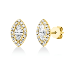 Ohrstecker aus 750 Gold Gelbgold 34 Diamanten 0,76ct 10,6x6,4mm