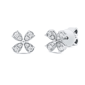 Ohrstecker 750 Weißgold 8 Brillanten 0,1ct F-SI 8 Brillanten 0,02ct F-SI 7,1x7,1mm