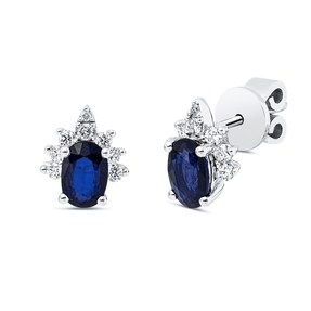 Ohrstecker aus 750 Weißgold 2 Saphire 1,2ct blau 16 Diamanten 0,25ct F-SI 9,2x8mm Ohrstecker aus 750 Weißgold 2 Saphire 1,2ct blau 16 Diamanten 0,25ct F-SI 9,2x8mm