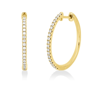 Creolen aus 750 Gold Gelbgold 38 Brillanten 0,23ct TW-SI 19,7x1,5mm