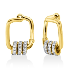 Creolen aus 750 Gold gelb/weiß 42 Brillanten 0,2ct W-PI 17,5x9,5mm
