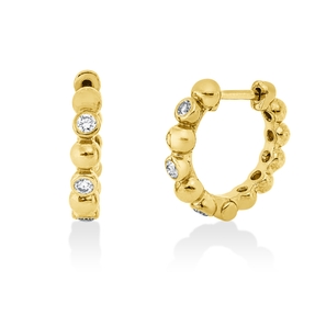 Creolen aus 750 Gold Gelbgold 6 Brillanten 0,15ct J-VSI/SI 14,5x2,7mm