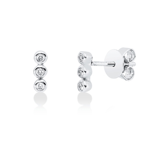 Ohrstecker aus 750 Gold Weißgold 6 Brillanten 0,74ct TW-SI 7,4x2,3mm Zarge