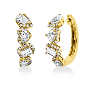 Creolen aus 750 Gold Gelbgold 70 Diamanten 1,6ct 18,9x6,4mm