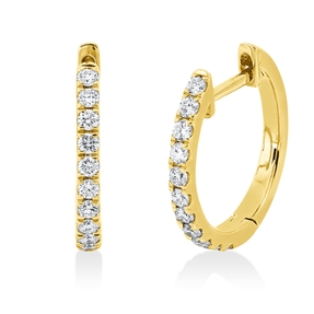 Creolen aus 750 Gold Gelbgold 22 Brillanten 0,22ct TW-SI 13x1,4mm