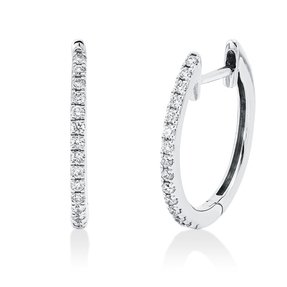 Creolen aus 750 Gold Weißgold 30 Brillanten 0,2ct TW-SI 16,5x1,1mm Creolen aus 750 Gold Weißgold 30 Brillanten 0,2ct TW-SI 16,5x1,1mm