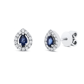 Ohrstecker 750 Weißgold 2 Saphire 0,41ct blau 28 Brillanten 0,17ct F-SI 7,8x6,3mm Ohrstecker 750 Weißgold 2 Saphire 0,41ct blau 28 Brillanten 0,17ct F-SI 7,8x6,3mm