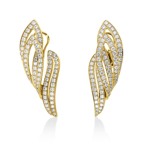 Creolen aus 750 Gold Gelbgold 184 Brillanten 4,11ct TW-VSI 44,2x16mm