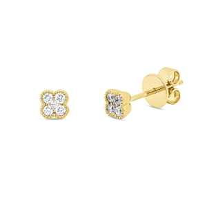 Ohrstecker aus 750 Gold Gelbgold 10 Brillanten 0,15ct TW-SI 4,4x4,4mm