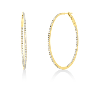 Creolen aus 750 Gold Gelbgold 158 Brillanten 1,19ct TW-SI 43,8x1,4mm