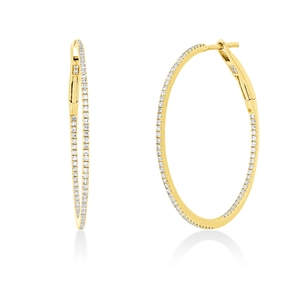 Creolen aus 750 Gold Gelbgold 146 Diamanten 0,45ct TW-SI 31x1mm