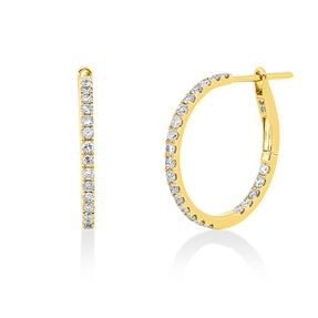 Creolen aus 750 Gold Gelbgold 48 Brillanten 0,62ct I-PI 22x1,5mm
