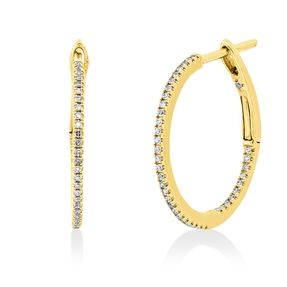 Creolen aus 750 Gold Rotgold 78 Diamanten 0,18ct TW-SI