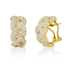 Pavé Creolen aus 750 Gold Gelbgold 164 Brillanten 1,35ct TW-VSI 20,3x9mm