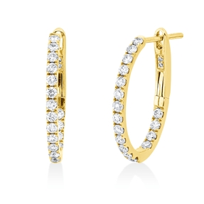 Creolen aus 750 Gold Gelbgold 38 Brillanten 0,57ct I-SI 18,7x1,4mm