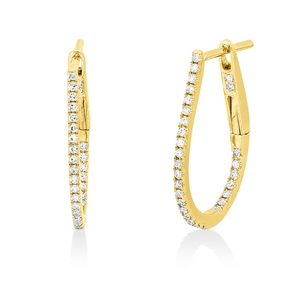 Creolen aus 750 Gold Gelbgold 58 Diamanten 0,19ct TW-SI/PI 19x1mm