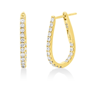 Creolen aus 750 Gold Gelbgold 40 Brillanten 0,55ct TW-SI/PI 19x1,5mm