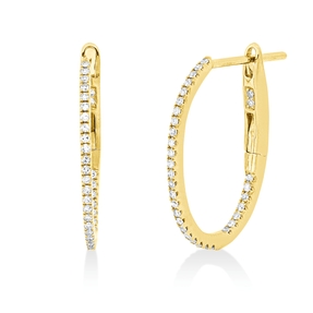 Creolen aus 750 Gold Gelbgold 66 Diamanten 0,16ct TW-SI 19x1mm