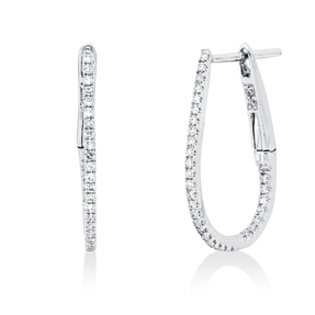 Creolen aus 750 Gold Weißgold 68 Diamanten 0,21ct TW-SI 19x1mm
