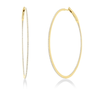 Creolen aus 750 Gold Gelbgold 324 Diamanten 0,68ct TW-SI 57,6x1mm