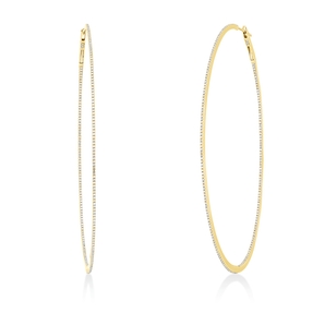 Creolen aus 750 Gold Gelbgold 396 Diamanten 1,18ct TW-SI 87,6x1mm