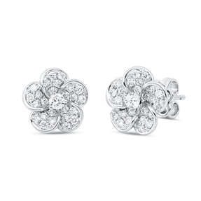 Pavé Ohrstecker aus 750 Weißgold 52 Brillanten 0,58ct TW-VSI 10,3x10,6mm