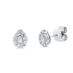 Ohrstecker aus 750 Gold Weißgold 20 Diamanten 0,38ct 8x6,3mm