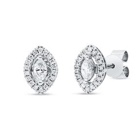 Ohrstecker aus 750 Gold Weißgold 38 Diamanten 0,28ct 8,3x5,9mm