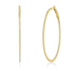 Creolen aus 750 Gold Gelbgold 224 Brillanten 0,61ct TW-SI 50x1,2mm