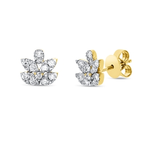 Ohrstecker aus 750 Gold gelb/weiß 42 Diamanten 0,74ct TW-SI 8,9x9,5mm