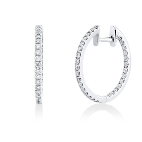 Creolen aus 585 Gold Weißgold 60 Brillanten 0,68ct TW-SI
