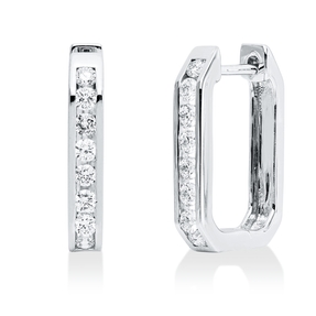 Creolen aus 750 Gold Weißgold 16 Brillanten 0,4ct TW-SI 16,5x2,9mm Creolen aus 750 Gold Weißgold 16 Brillanten 0,4ct TW-SI 16,5x2,9mm
